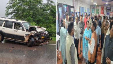 मंत्री केदार कश्यप की कार को टक्कर मारकर फॉलो गाड़ी से भिड़ी स्कॉर्पियो, 4 जवान घायल