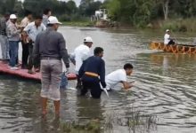 नदी की सफाई के लिए उतरे वित्त मंत्री OP चौधरी,विसर्जित गणेश प्रतिमाओं के अवशेष और कचरा निकाला