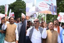सेवा ज्योति यात्रा, CM साय ने जलाई मशाल:छत्तीसगढ़ में 38 जगह बनेंगे सेवा ज्योति चौक; BJP कार्यकर्ताओं को कराया विकसित भारत-2047 का संकल्प