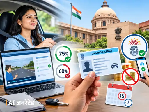 ड्राइविंग लाइसेंस के लिए टेस्ट में 75% अंक लाना होगा:पहले 60% अंक जरूरी था, कार्ड में नाम-पता बदलवाना फ्री